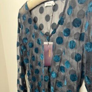 NWT Velvet Polka Dot see through Blouse